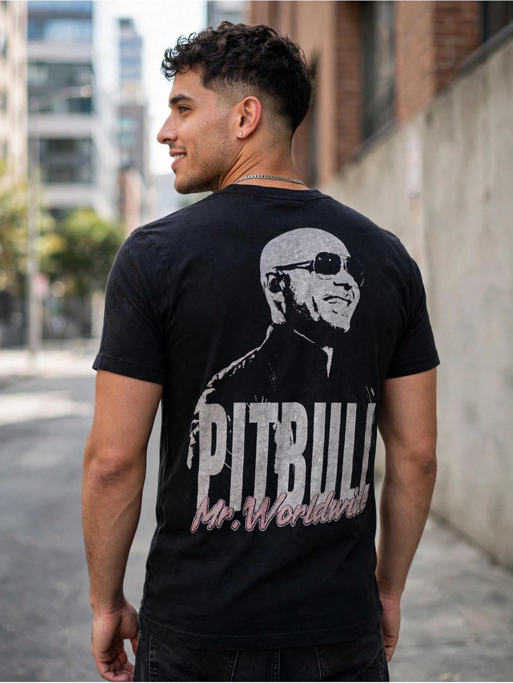 Mr. Worldwide Graphic Black T-Shirt